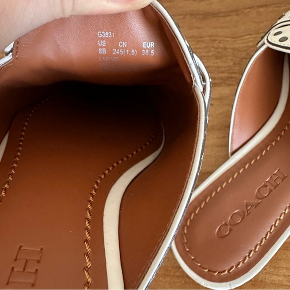 Coach Faye Loafer Slide Mule White Leather Women Size 8 G3831 - Picture 7 of 11